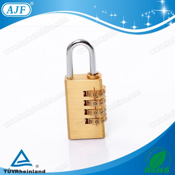 AJF 2015 Hotsale 20mm small metal brass 4 wheel bag number lock