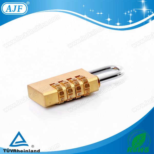 AJF 2015 Hotsale 20mm small metal brass 4 wheel bag number lock