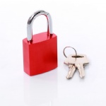 40mm red colored aluminium padlock