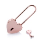 Rose Gold Long Shackle Heart Shaped Padlock