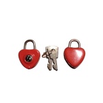 AJF red mini heart-shaped diary lock