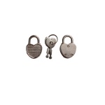AJF sliver mini heart-shaped diary lock