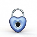 AJF newest small heart shape fingerprint pad lock smart