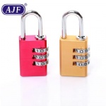 2018 new product square shape aluminium three password high security padlock