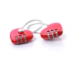 Hot Selling High Quality AJF 3 Numbers Metal Cable Love Heart Shaped Luggage Lock