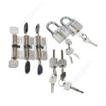AJF Training Skill Pick Lockpicking Set of 7 Clear Training Padlocks Lock for Beginners and Professionals