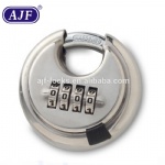 AJF Stainless steel Rust door Warehouse Outdoor round Discus combination Storage Padlock