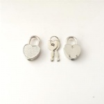 Notebooks silver 2 keys heart diary locks