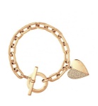 AJF Fashion simple peach heart alloy diamond bracelet bracelet ornaments Jewelry Charm