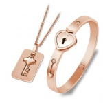 AJF Concentric Lock bracelet key pendant couple bracelet necklace bracelet birthday gift Lock love Lock