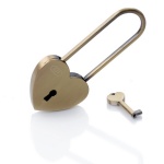 Bronze Long Shackle Heart Lock