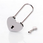 Silver Long Shackle Heart Lock